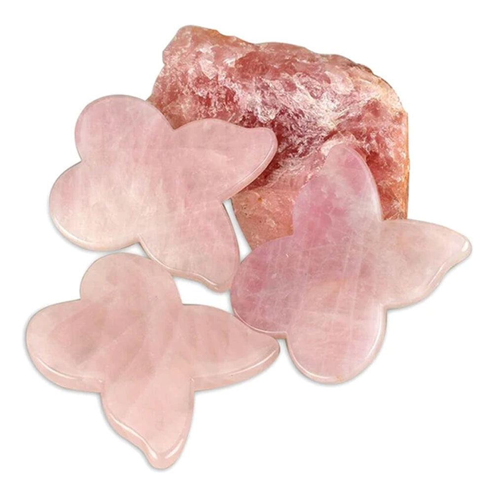 ROSE QUARTZ BUTTERFLY GUA SHA - SILKTAGE